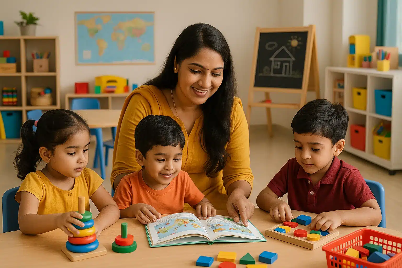 Kindergarten Teacher Teaching